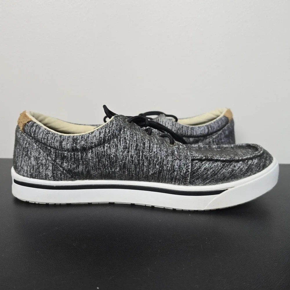 Twisted X Shoes Mens Size 11.5 Gray Casual Kicks Tie Comfort Boat MCA0036